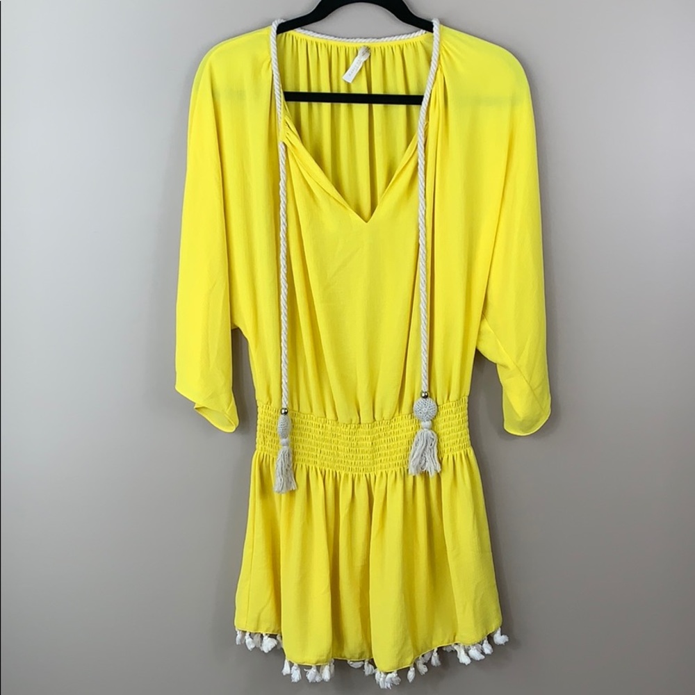 Ramy Brook bright yellow drop waist dress sm